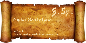 Zupka Szalviusz névjegykártya